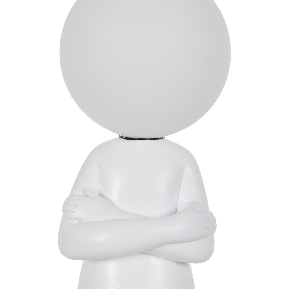 LÁMPARA MESA FIGURA BLANCO RESINA 18,50 X 14 X 45 CM