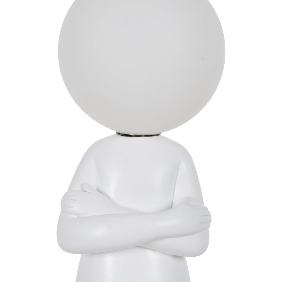 TABLE LAMP FIGURE WHITE RESIN 18.50 X 14 X 45 CM