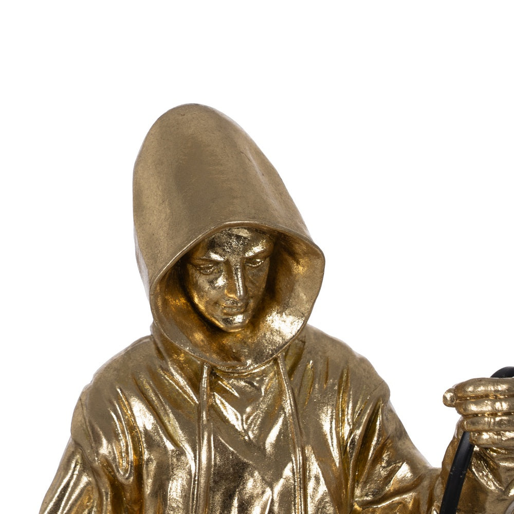 WHITE RESIN MAN TABLE LAMP 19 X 17.50 X 33 CM