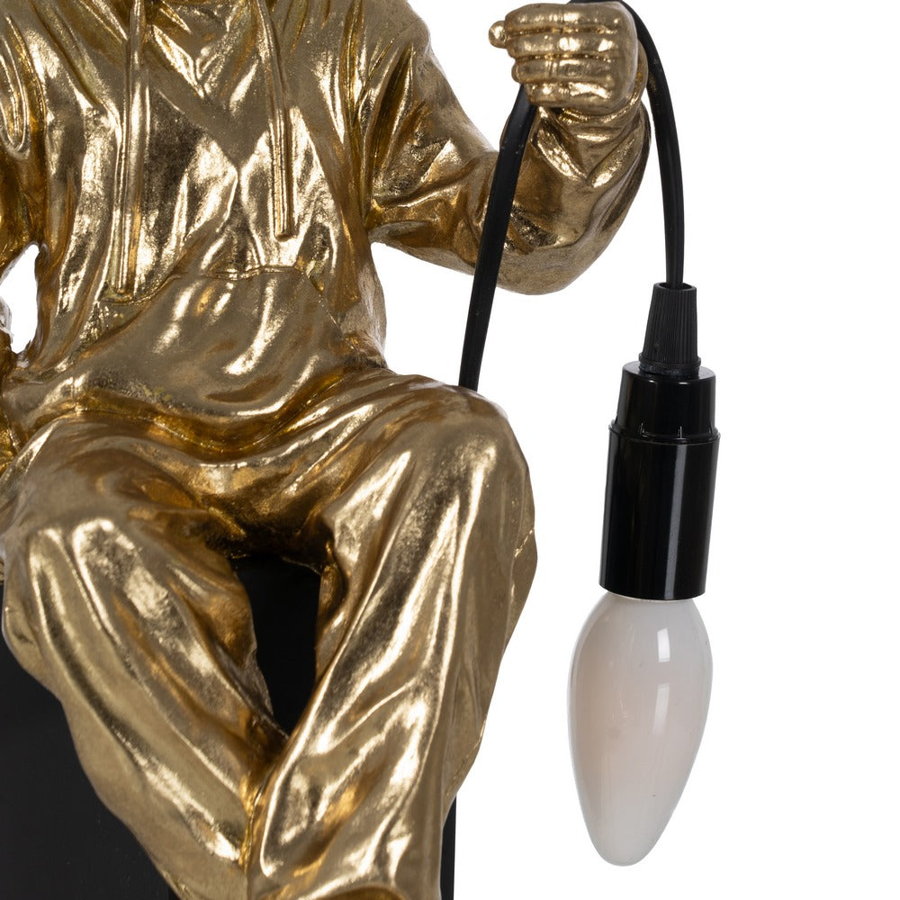 WHITE RESIN MAN TABLE LAMP 19 X 17.50 X 33 CM