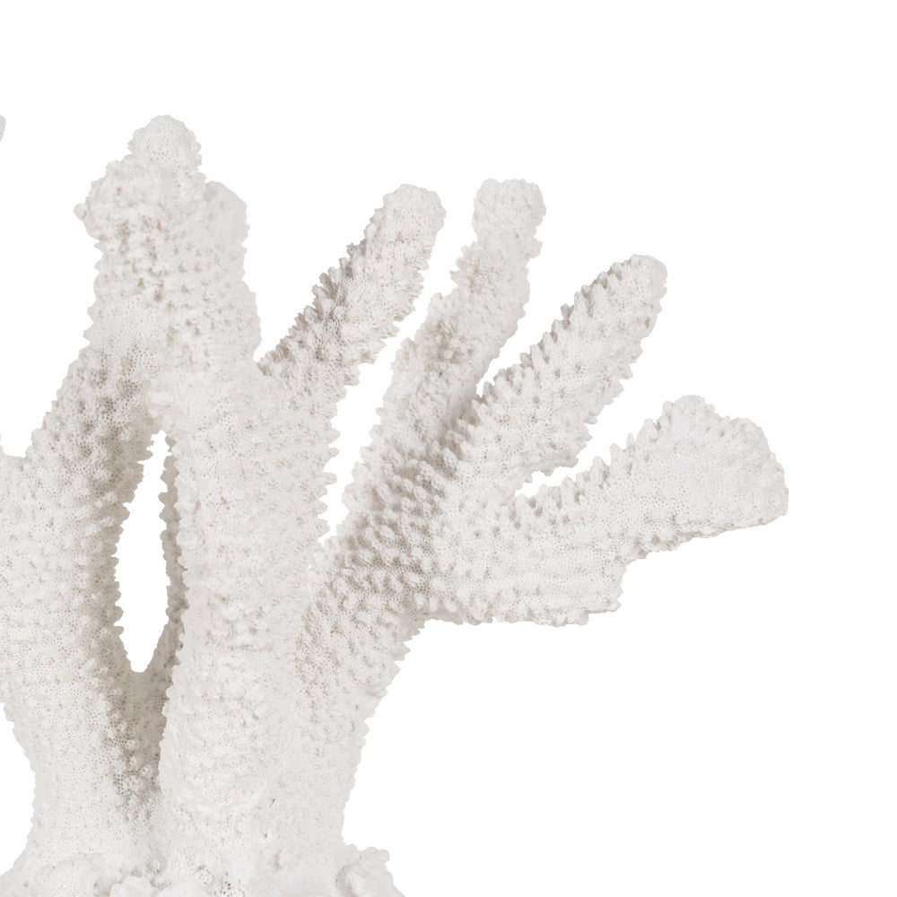 WHITE CORAL FIGURE RESIN DECORATION 27 X 15 X 21 CM