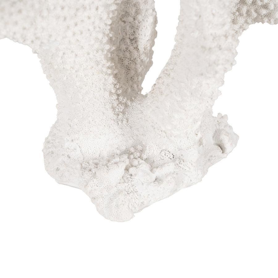 FIGURA CORAL BLANCO RESINA DECORACIÓN 27 X 15 X 21 CM