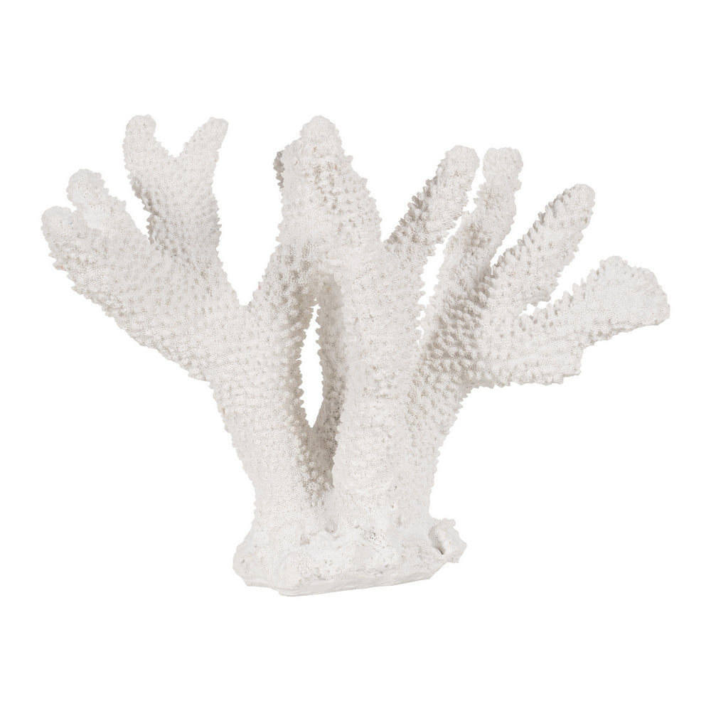 FIGURA CORAL BLANCO RESINA DECORACI�N 27 X 15 X 21 CM