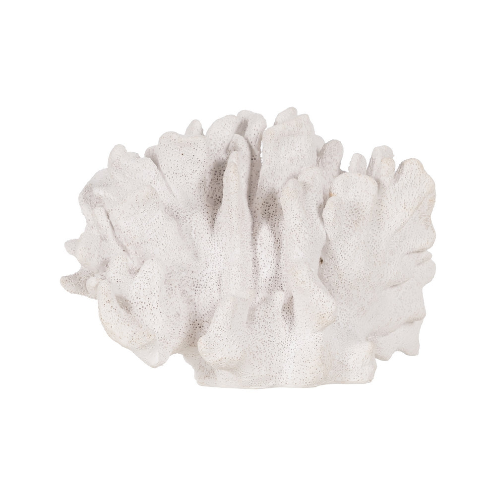 FIGURA CORAL BLANCO RESINA DECORACI�N 22,50 X 13 X 16 CM