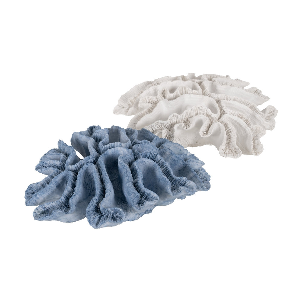FIGURA CORAL AZUL RESINA DECORACIÓN 28 X 28 X 10 CM