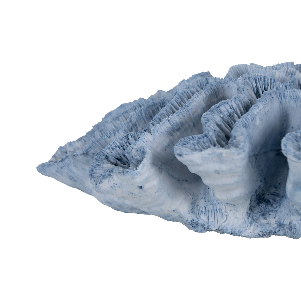 FIGURA CORAL AZUL RESINA DECORACIÓN 28 X 28 X 10 CM