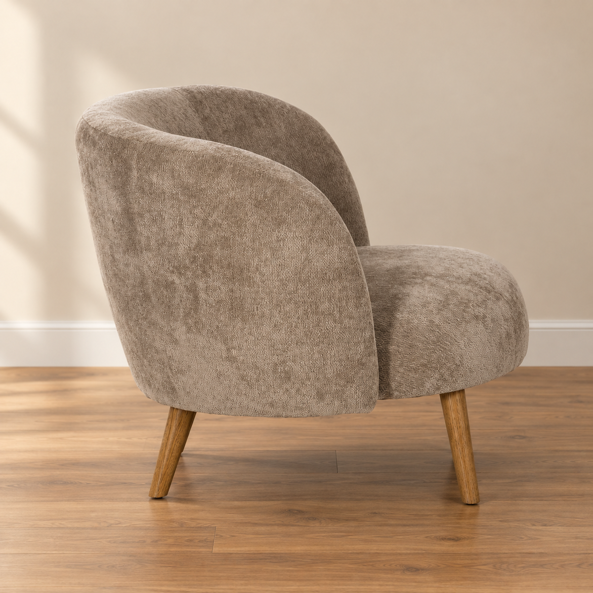 SILLÓN TAUPE MADERA DE ABEDUL SALÓN 85 X 79 X 66 CM