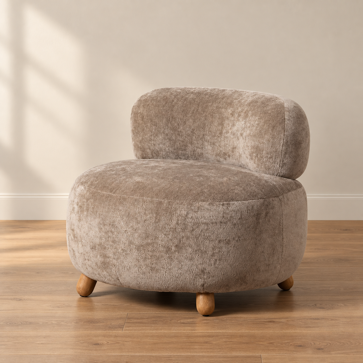 SILLÓN TAUPE MADERA DE ABEDUL SALÓN 78 X 82 X 71 CM
