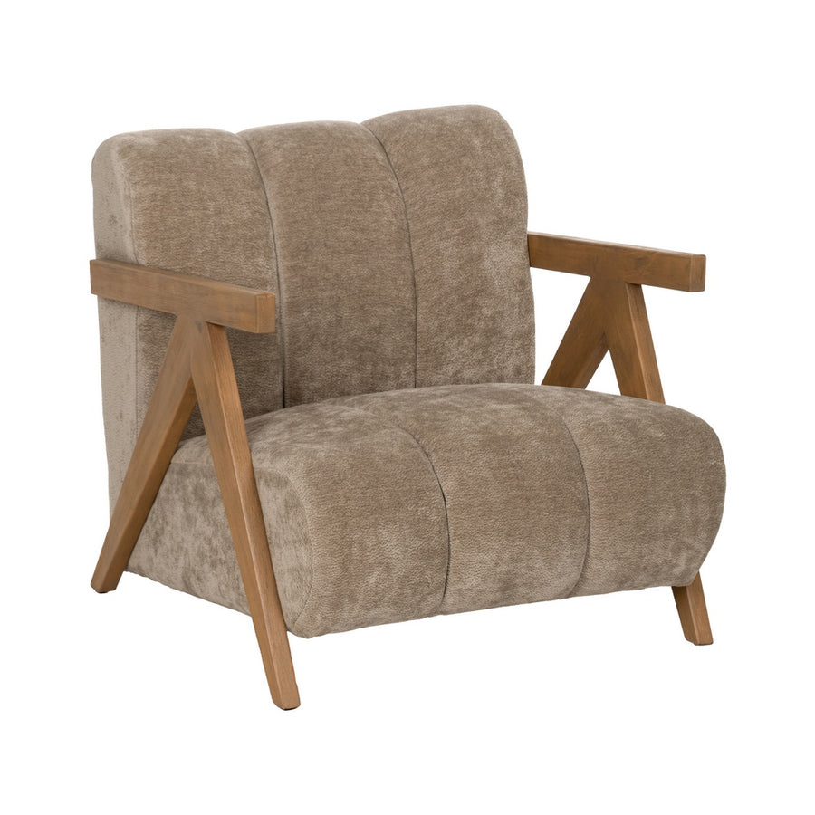 SILLÓN TAUPE MADERA DE ABEDUL SALÓN 76,50 X 87 X 72,50 CM