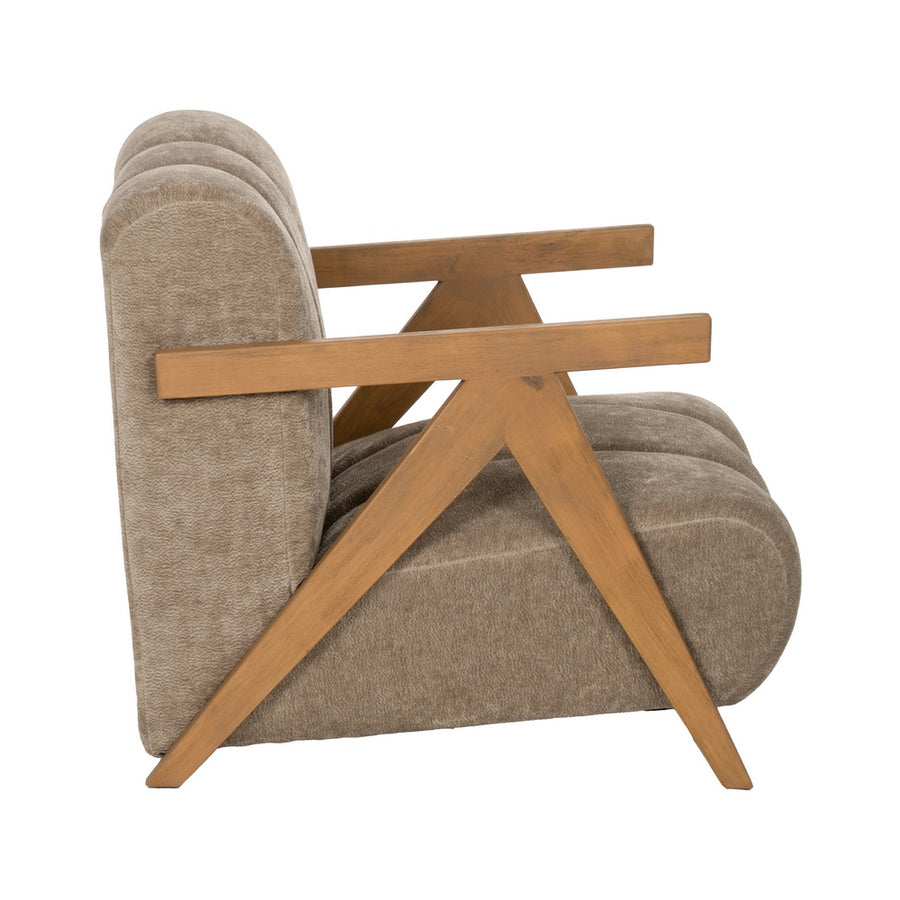 SILLÓN TAUPE MADERA DE ABEDUL SALÓN 76,50 X 87 X 72,50 CM