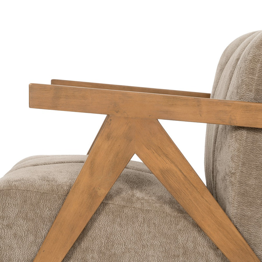 SILLÓN TAUPE MADERA DE ABEDUL SALÓN 76,50 X 87 X 72,50 CM