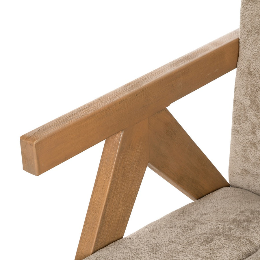 SILLÓN TAUPE MADERA DE ABEDUL SALÓN 76,50 X 87 X 72,50 CM