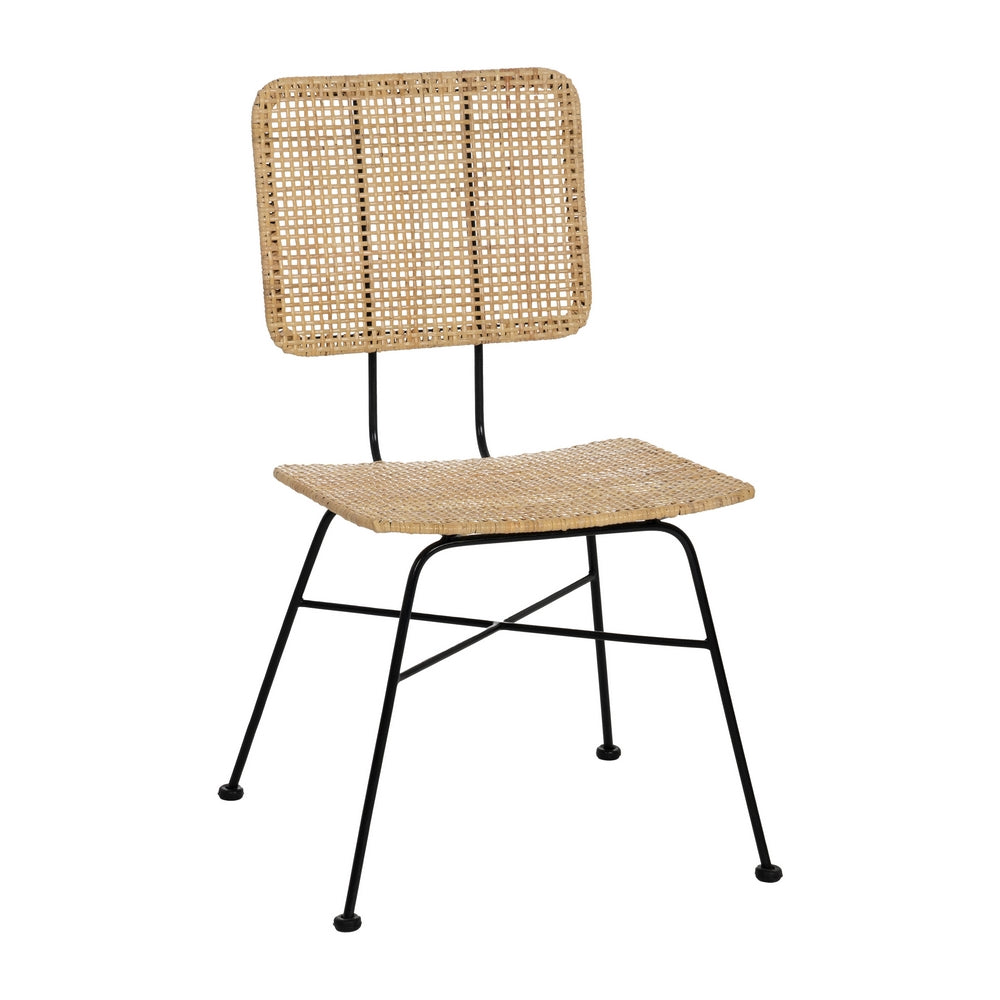 NATURAL FIBER-METAL LIVING ROOM CHAIR 51 X 50 X 84 CM