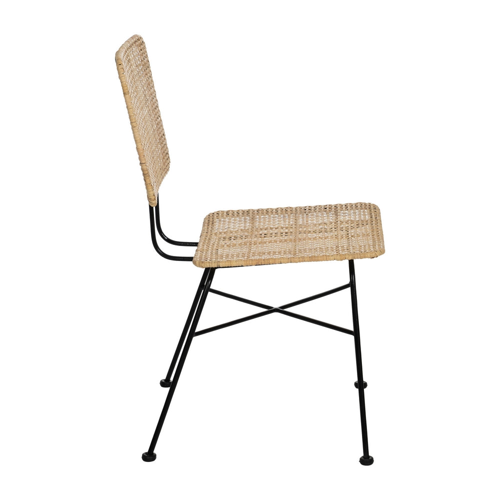 NATURAL FIBER-METAL LIVING ROOM CHAIR 51 X 50 X 84 CM