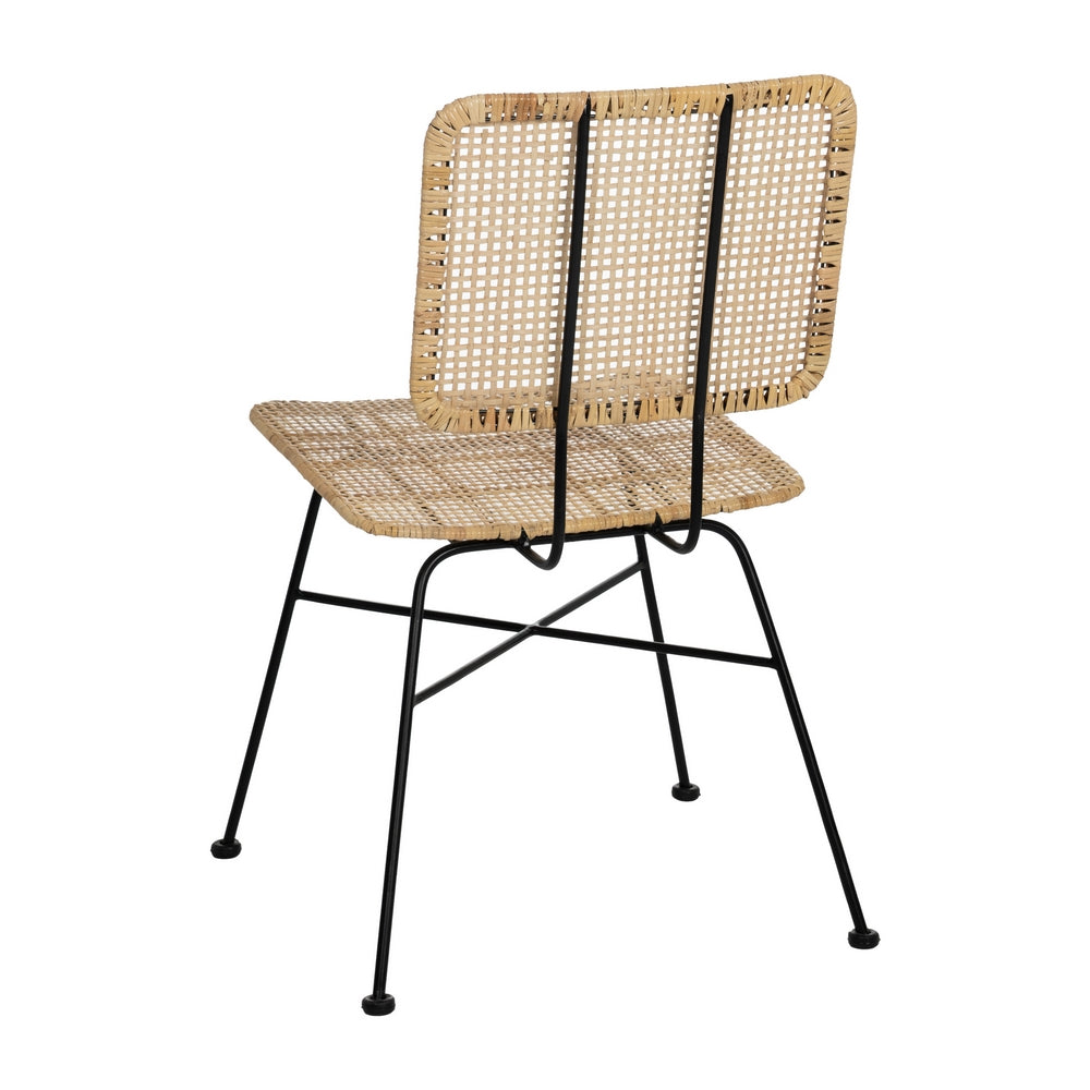 NATURAL FIBER-METAL LIVING ROOM CHAIR 51 X 50 X 84 CM