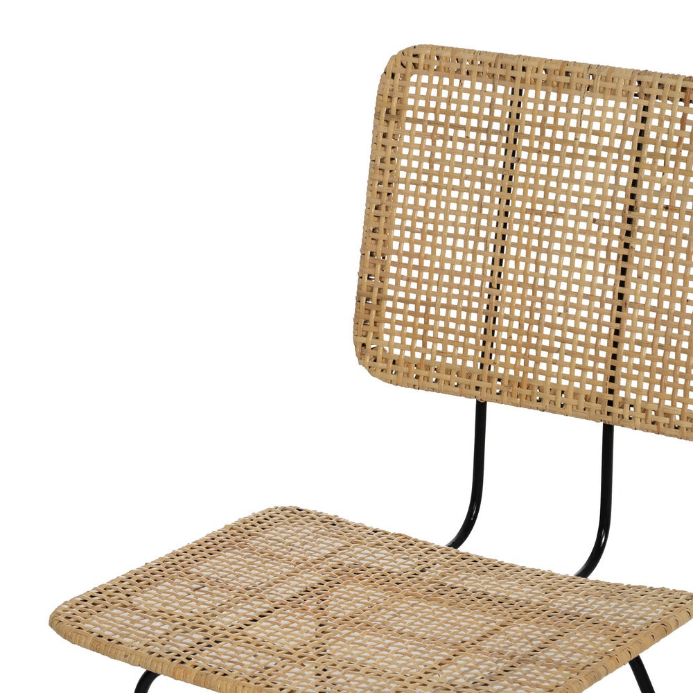 NATURAL FIBER-METAL LIVING ROOM CHAIR 51 X 50 X 84 CM