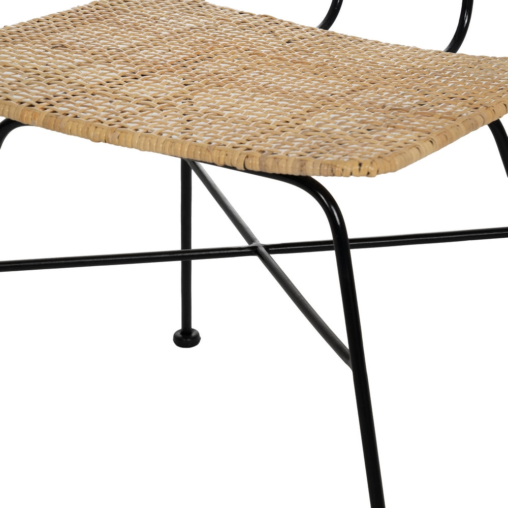 NATURAL FIBER-METAL LIVING ROOM CHAIR 51 X 50 X 84 CM