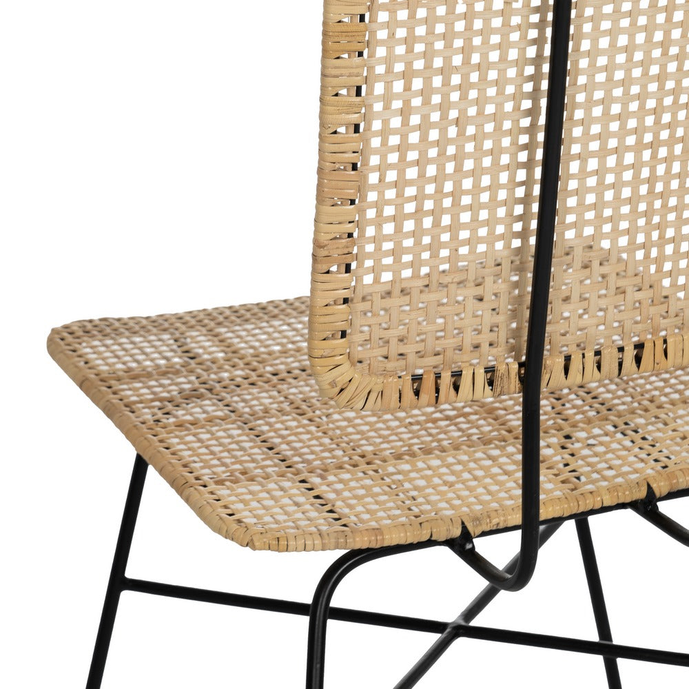 NATURAL FIBER-METAL LIVING ROOM CHAIR 51 X 50 X 84 CM