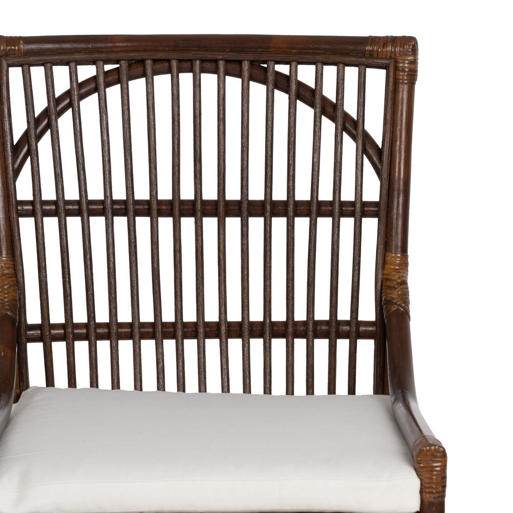 BROWN NATURAL FIBER LIVING ROOM CHAIR 57 X 57 X 90 CM