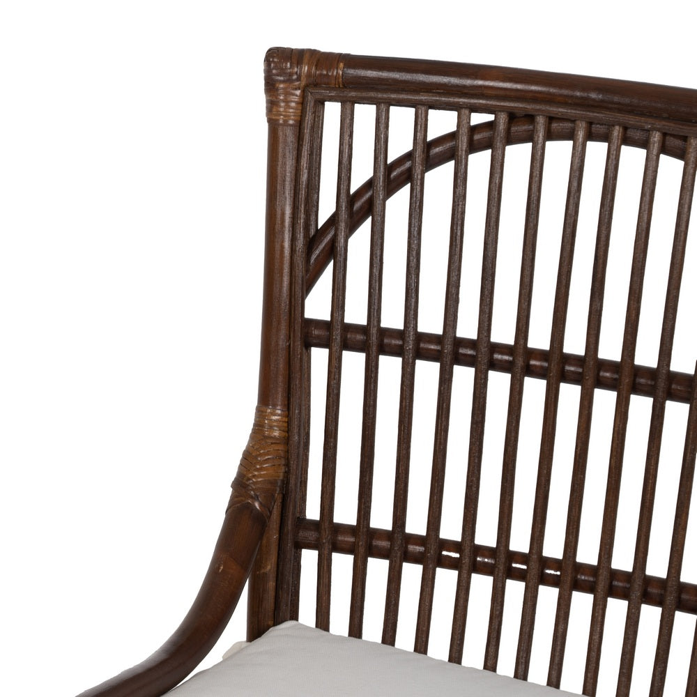 BROWN NATURAL FIBER LIVING ROOM CHAIR 57 X 57 X 90 CM