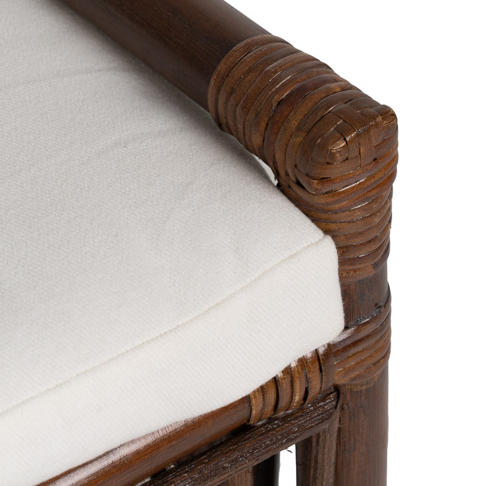 BROWN NATURAL FIBER LIVING ROOM CHAIR 57 X 57 X 90 CM