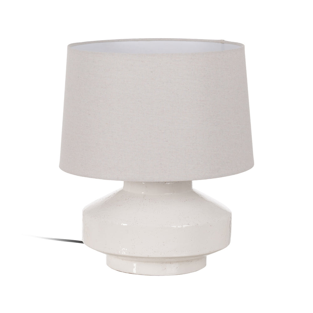 L�MPARA MESA BLANCO TERRACOTA 40 X 40 X 45,50 CM
