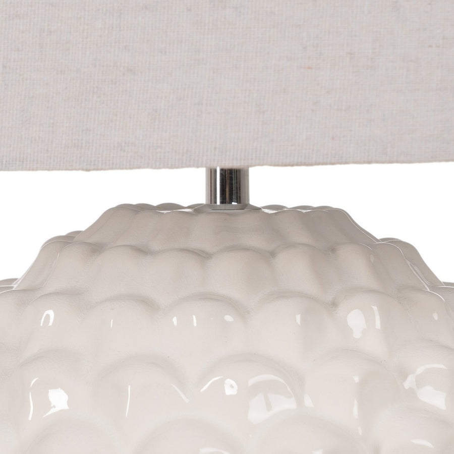 LÁMPARA MESA BLANCO CERÁMICA ILUMINACIÓN 38 X 38 X 58,50 CM