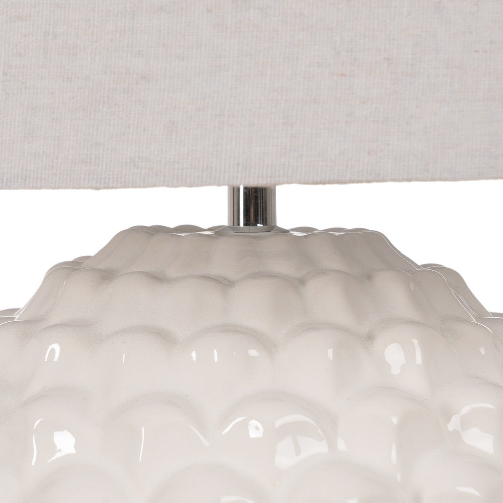 LÁMPARA MESA BLANCO CERÁMICA ILUMINACIÓN 38 X 38 X 58,50 CM