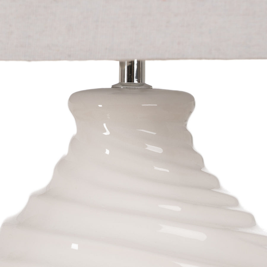 WHITE CERAMIC TABLE LAMP LIGHTING 38 X 38 X 67 CM