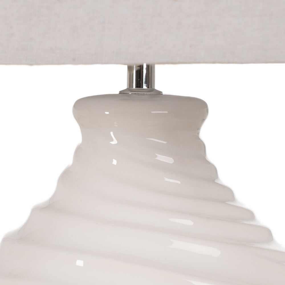 WHITE CERAMIC TABLE LAMP LIGHTING 38 X 38 X 67 CM