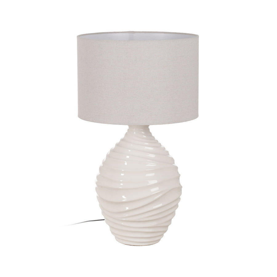 WHITE CERAMIC TABLE LAMP LIGHTING 38 X 38 X 67 CM