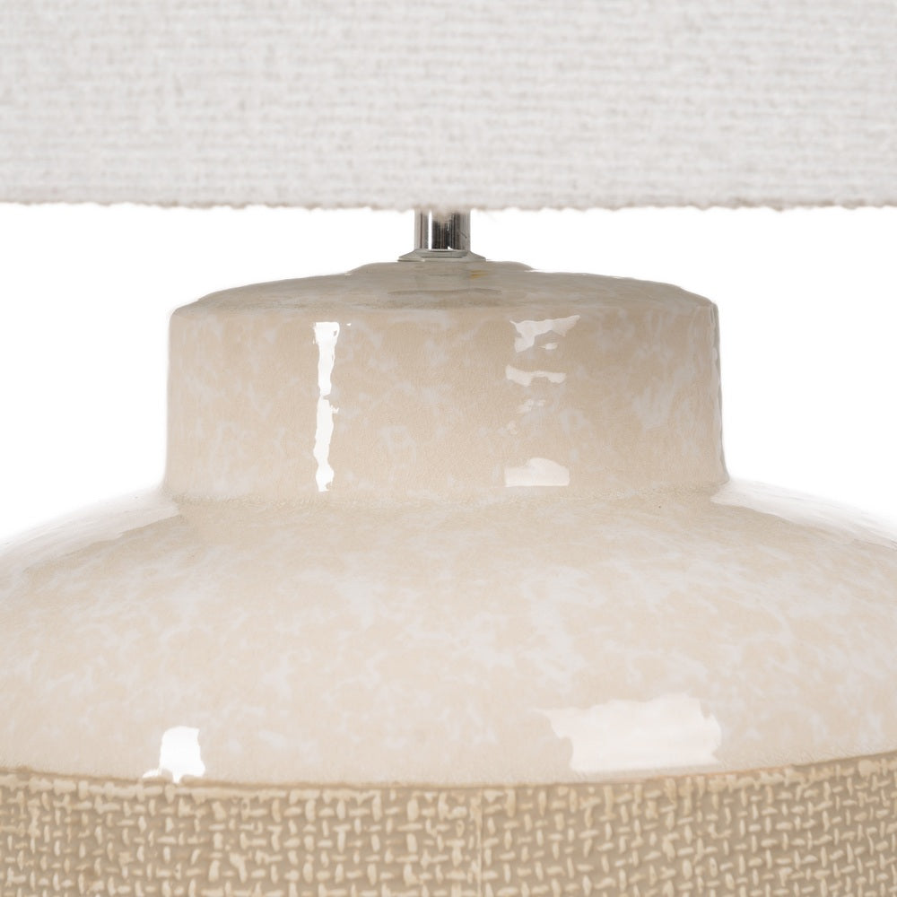 LÁMPARA MESA BEIGE CERÁMICA ILUMINACIÓN 43 X 43 X 56 CM