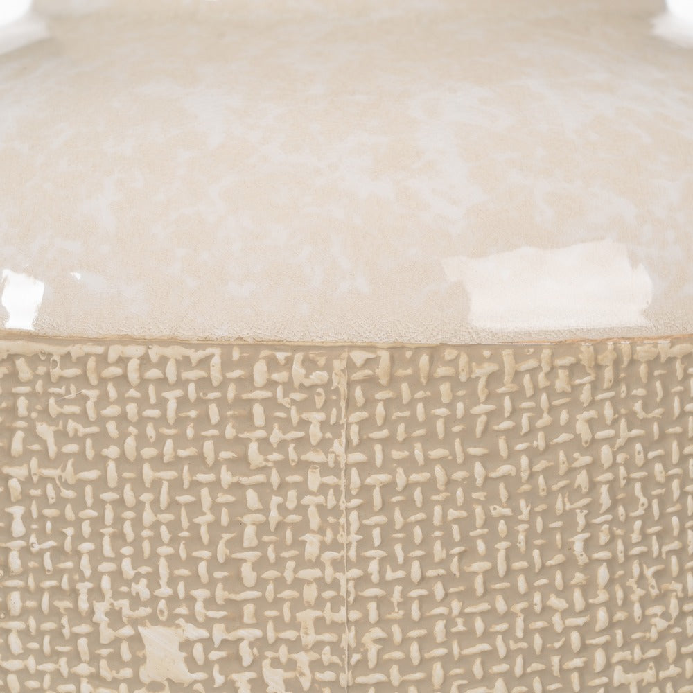 LÁMPARA MESA BEIGE CERÁMICA ILUMINACIÓN 43 X 43 X 56 CM