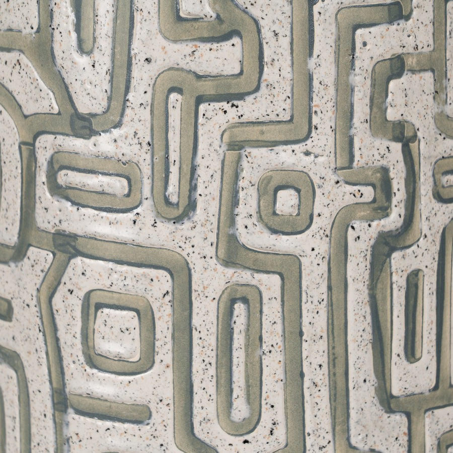 LÁMPARA MESA BLANCO-GRIS CERÁMICA 42 X 42 X 73 CM