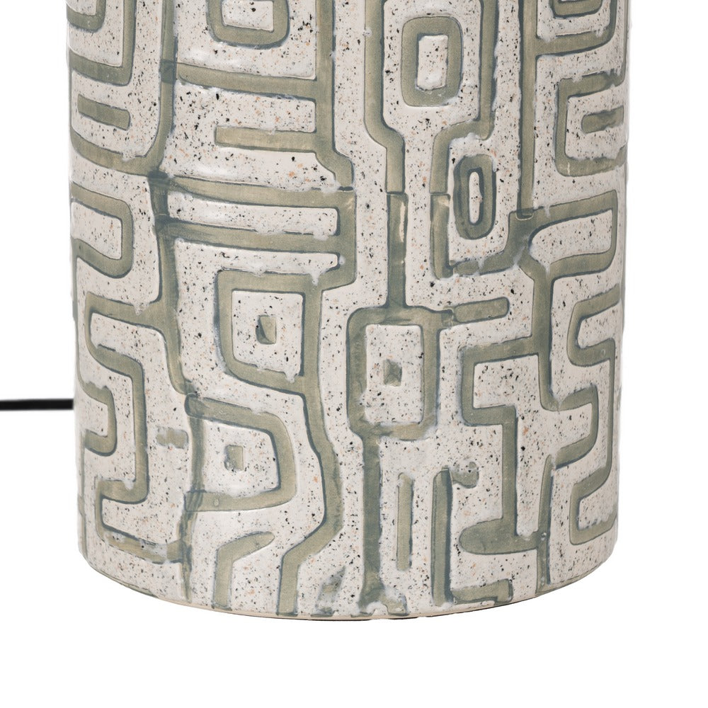 WHITE-GREY CERAMIC TABLE LAMP 42 X 42 X 73 CM