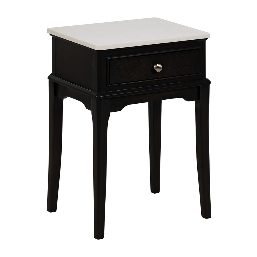 BLACK MARBLE-MDF SIDE TABLE 43 X 33 X 61 CM