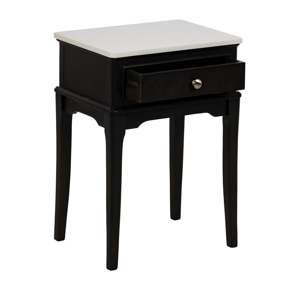 BLACK MARBLE-MDF SIDE TABLE 43 X 33 X 61 CM