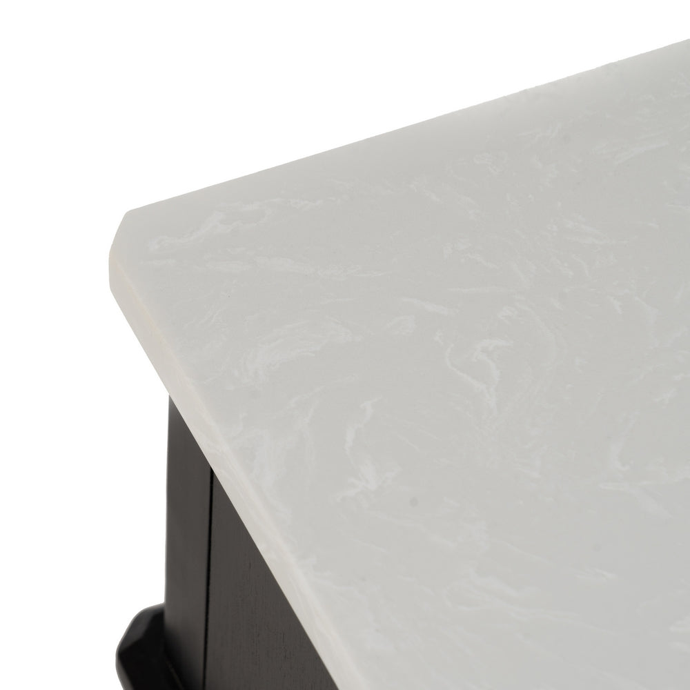 BLACK MARBLE-MDF SIDE TABLE 43 X 33 X 61 CM