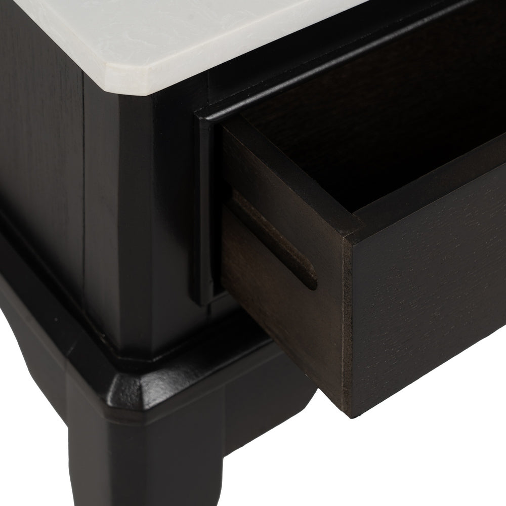 BLACK MARBLE-MDF SIDE TABLE 43 X 33 X 61 CM