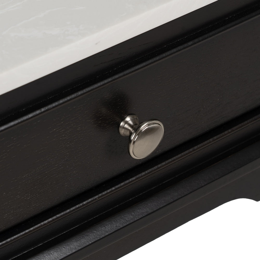 BLACK MARBLE-MDF SIDE TABLE 43 X 33 X 61 CM
