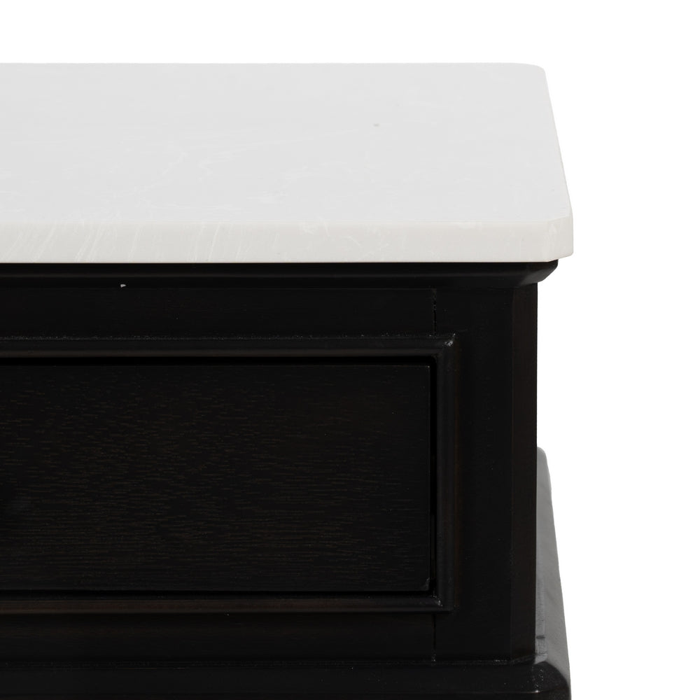 BLACK MARBLE-MDF SIDE TABLE 43 X 33 X 61 CM