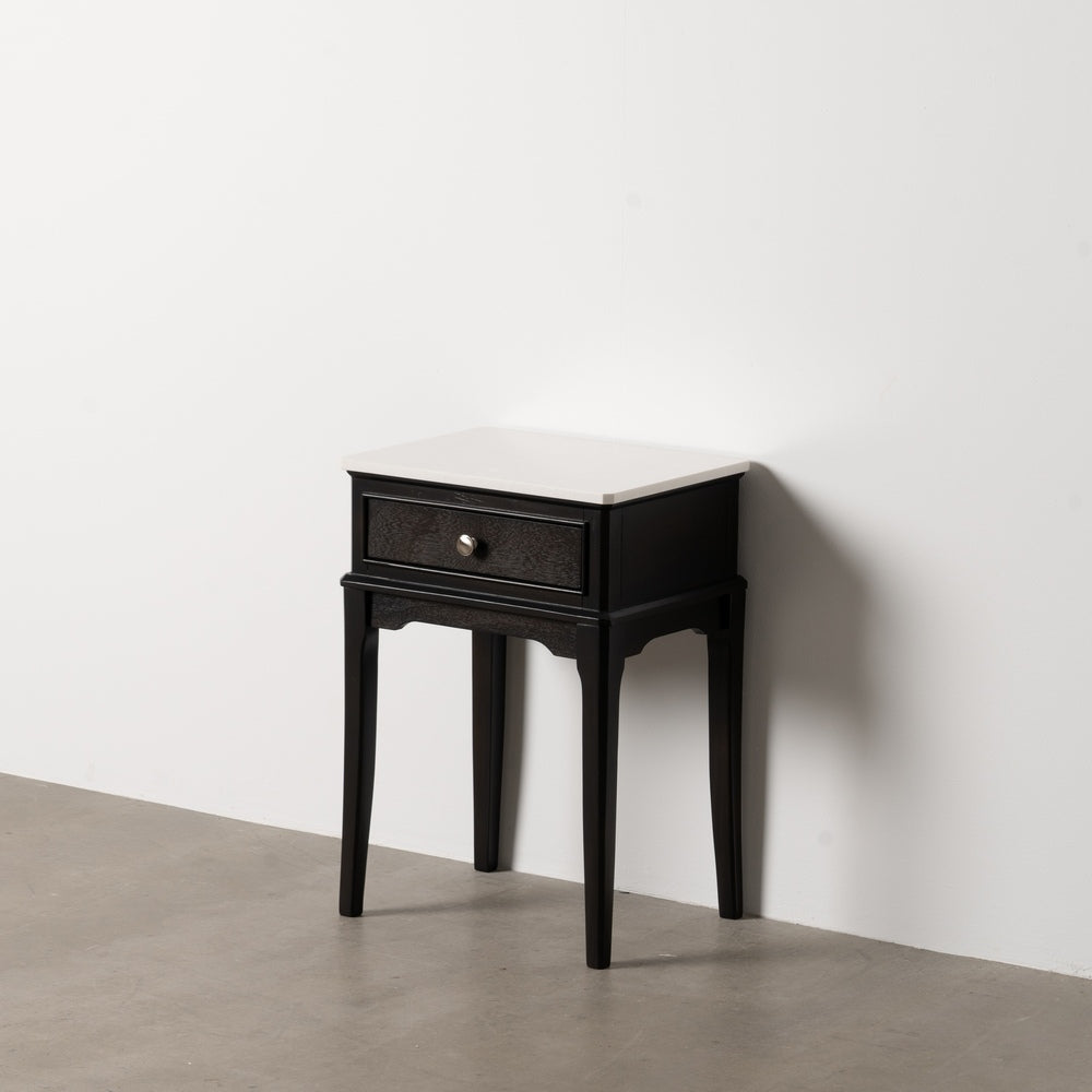 BLACK MARBLE-MDF SIDE TABLE 43 X 33 X 61 CM
