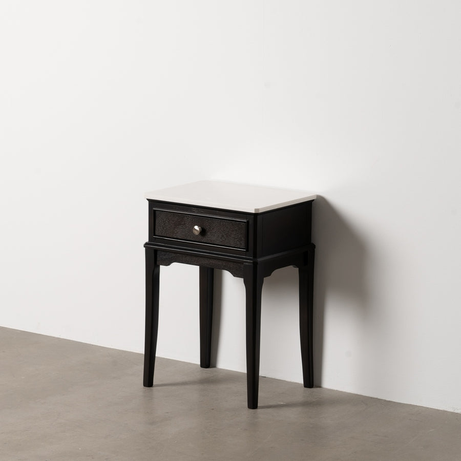 BLACK MARBLE-MDF SIDE TABLE 43 X 33 X 61 CM
