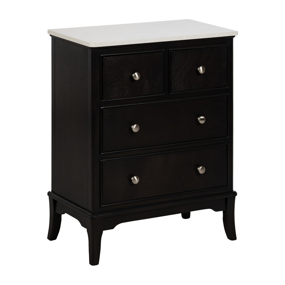 BLACK MARBLE-MDF CHEST OF DRAWERS 60 X 33 X 75.50 CM