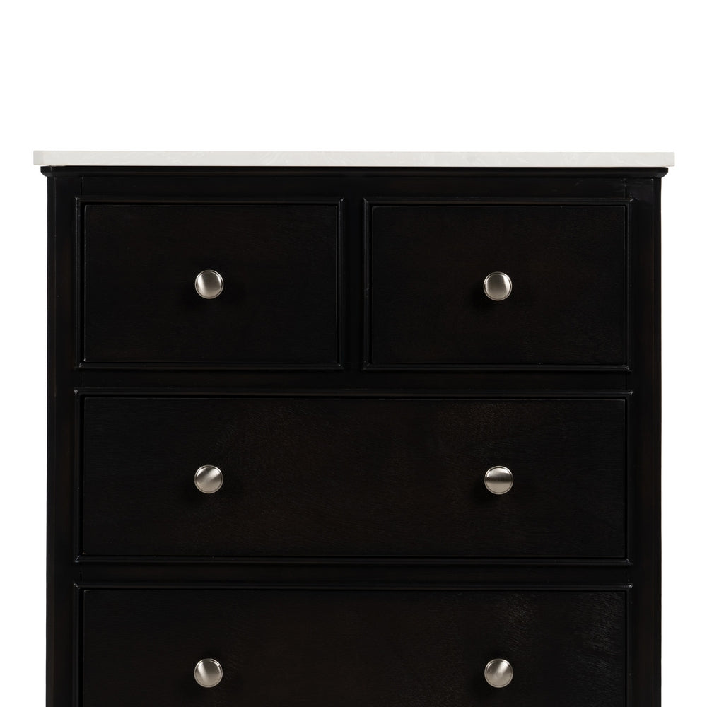 BLACK MARBLE-MDF CHEST OF DRAWERS 60 X 33 X 75.50 CM