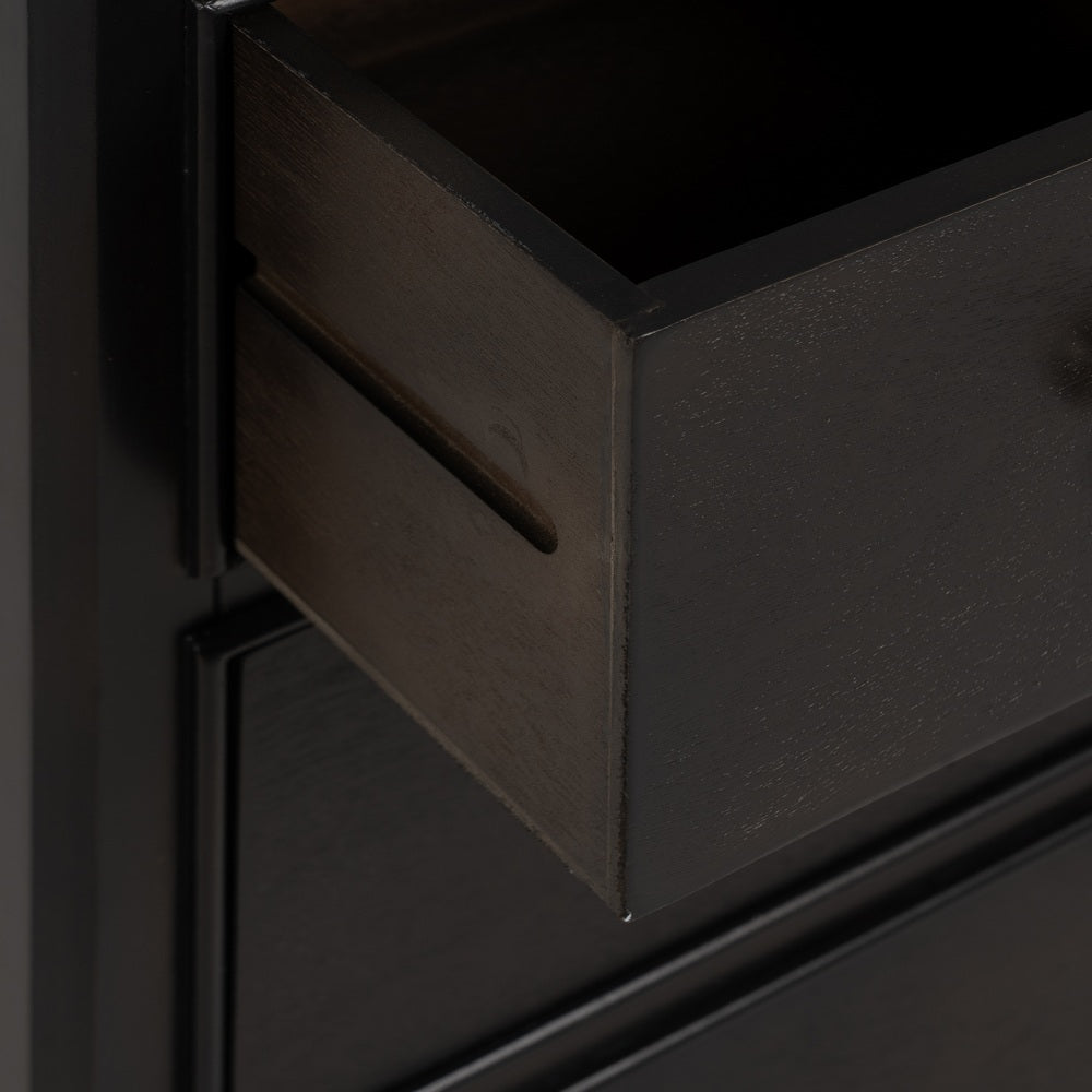 BLACK MARBLE-MDF CHEST OF DRAWERS 60 X 33 X 75.50 CM