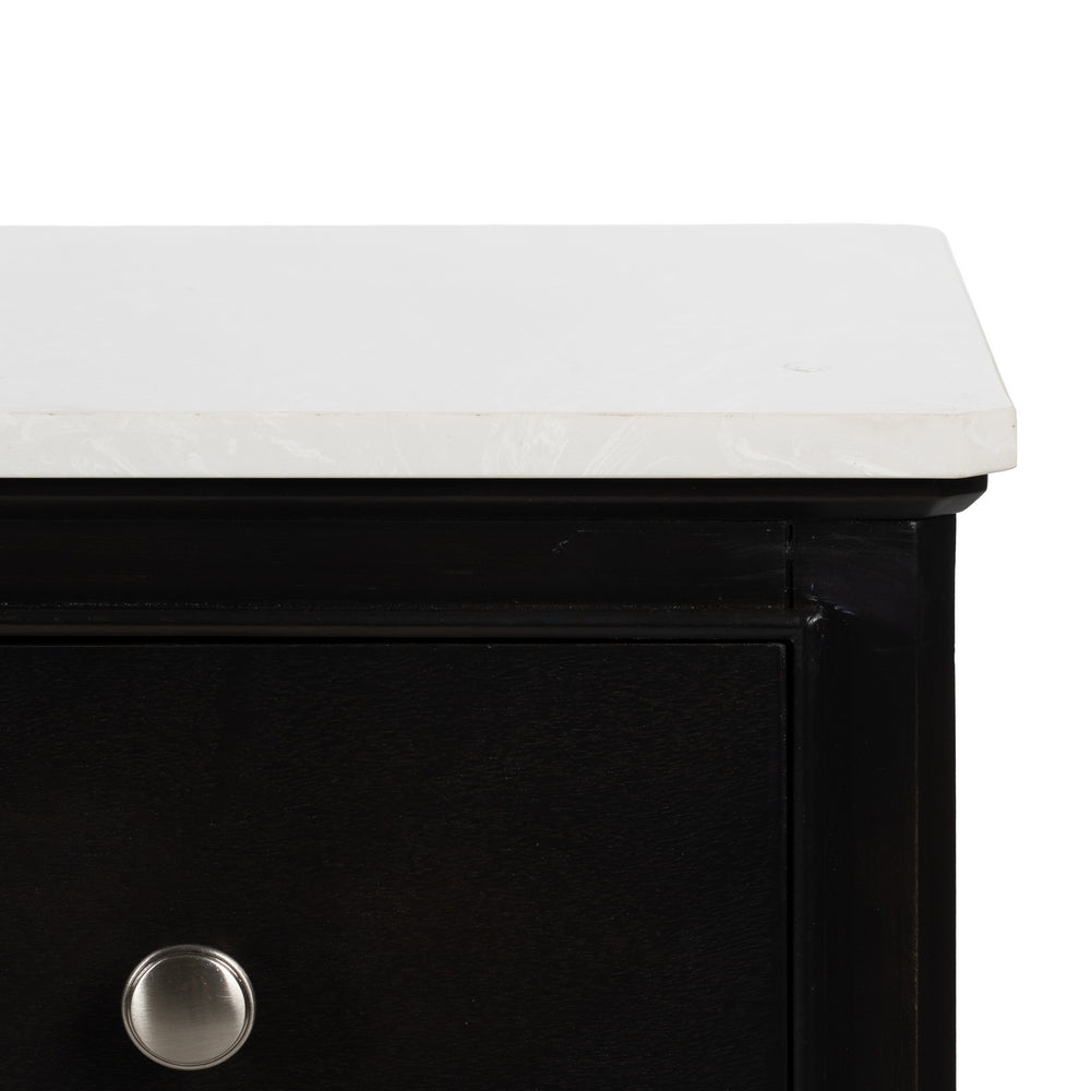 BLACK MARBLE-MDF CHEST OF DRAWERS 60 X 33 X 75.50 CM