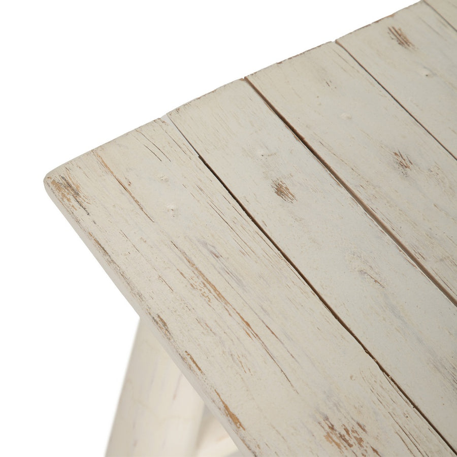 BLUSH WHITE TEAK BENCH 120 X 30 X 45 CM