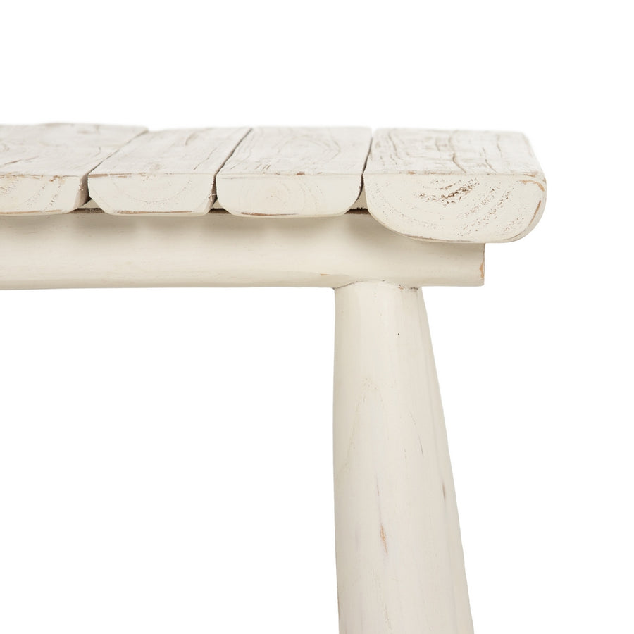 BLUSH WHITE TEAK BENCH 120 X 30 X 45 CM