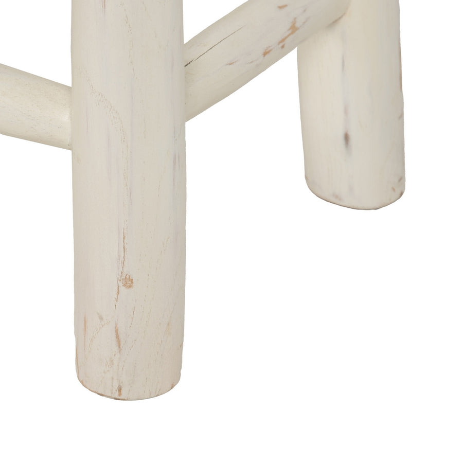 BLUSH WHITE TEAK BENCH 120 X 30 X 45 CM